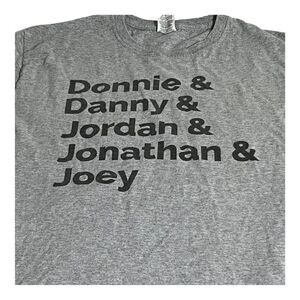 Vintage NKOTB New Kids On The Block T-Shirt Medium Gray Donnie Danny Jordan Joey